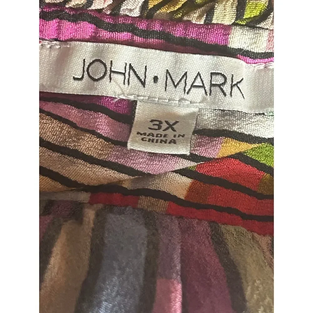 John Mark colorful women's blouse size 3x - Picture 4 of 6